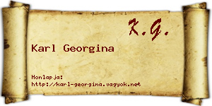 Karl Georgina névjegykártya
